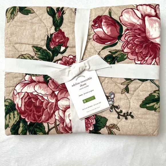 Pottery Barn Adelise Euro Pillow Sham Reversible Pillowcase New With Tag - Picture 10 of 10